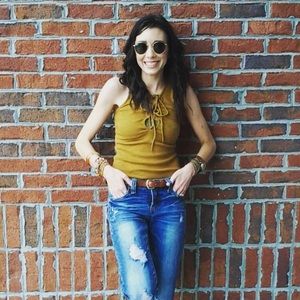 Free People lace up top